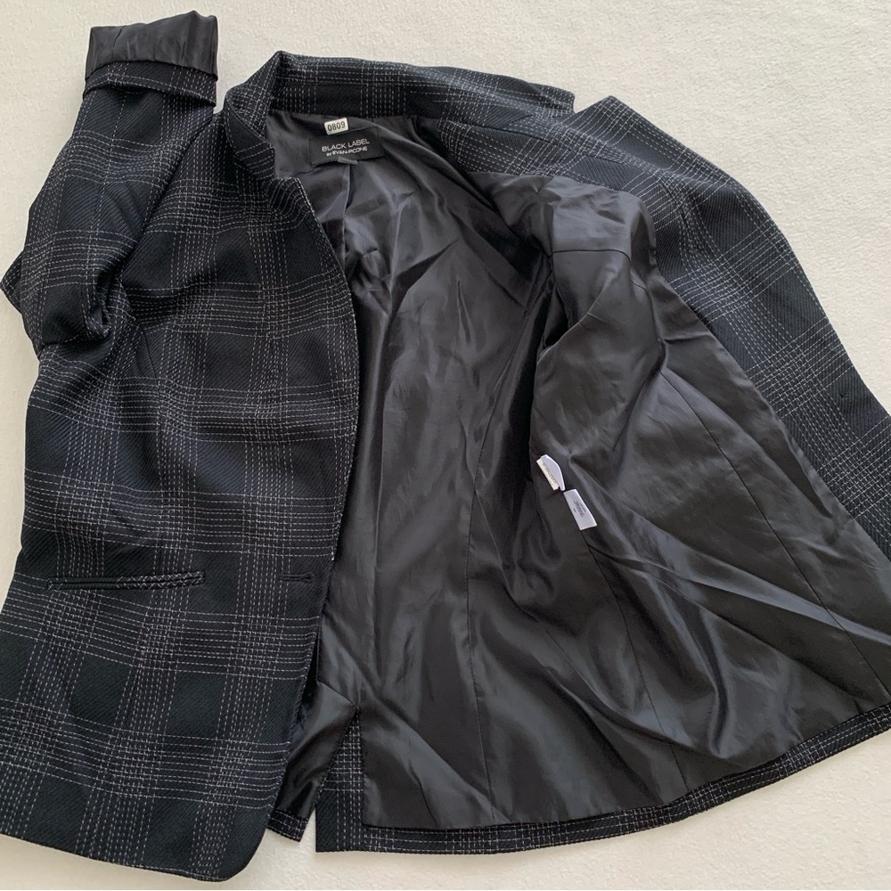 Black Label by Evan-Picone Blazer Jacket Women's Long Sleeve Button Black Size 8 - Picture 11 of 16